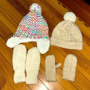 Toddler snow hat and mitten bundle